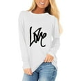 thumbnail image 4 of Aloohaidyvio Valentines Day Heart Shirt for Women Graphic Tees Love Heart Print Cute Casual Long Sleeve Tops, 4 of 5