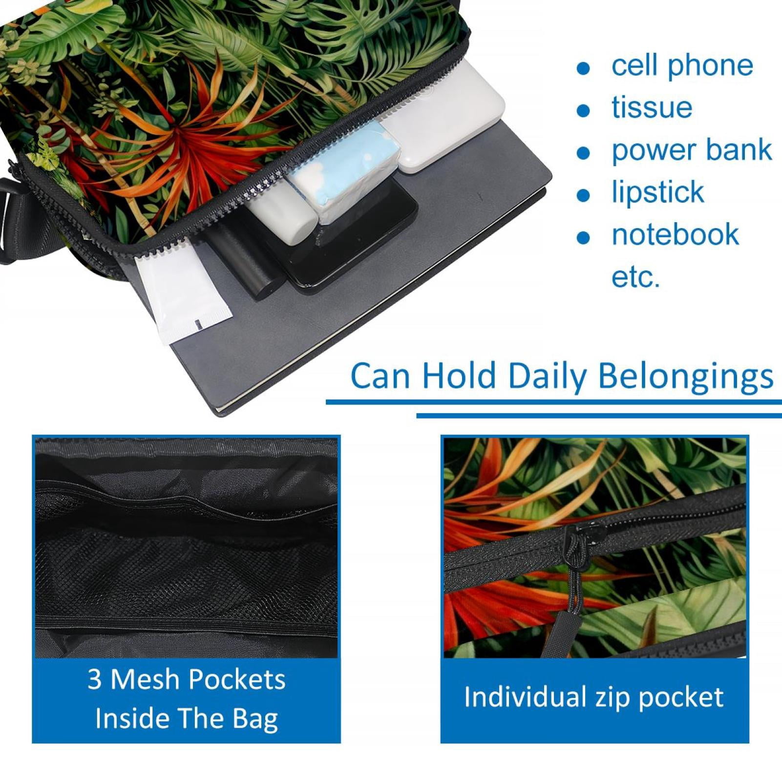 Tropical plants Running Belt Fanny Packs Waist Packs with Extension Strap Unisex Lightweight Adjustable
