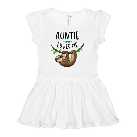 

Inktastic Auntie Loves Me Cute Sloth and Baby Gift Baby Girl Dress