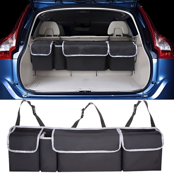 LAMIRO Car Trunk Organizer Seat Back Storage To Keep Car Trunk Car Storage Organizer Up Your Trunk Floor Car Organizer And Storage For SUV Gives You A Big Space Back Seat Trunk Trunk Organizer with