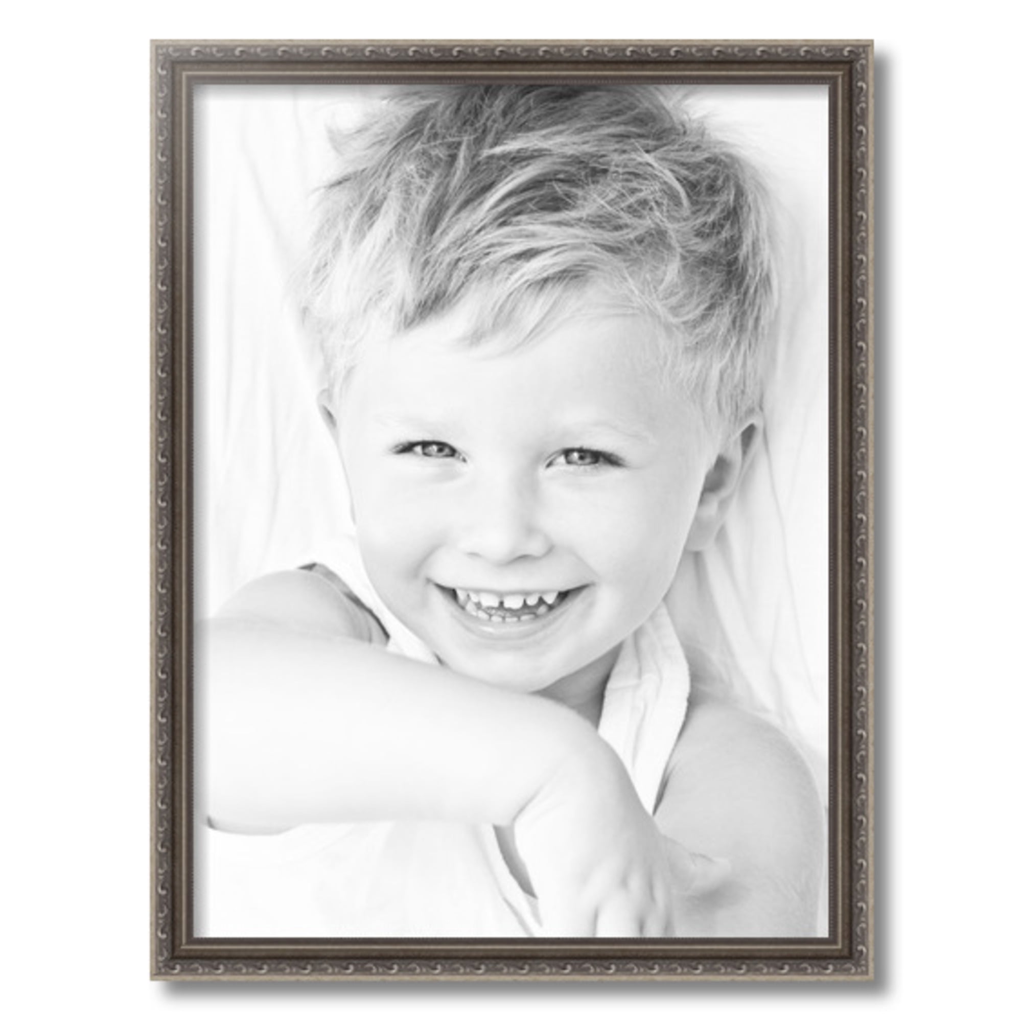 ArtToFrames 18" x 24" Antique Silver Picture Frame, 18x24 inch Silver Wood Poster Frame (WOM-4562)