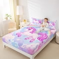 thumbnail image 4 of Homewish Cute Animal Unicorn Twin Sheet Sets 3pcs for Kids Child Girls,Dreamy Princess Twin Fitted Sheet Microfiber,Cartoon Rainbow Breathable Flat Sheet,Breathable Home Decor, 4 of 7