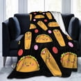 thumbnail image 2 of Cute Taco Throw Blanket Gifts for Kids Adults Soft Warm Lightweight Cozy Cmexican Burritos and Tacos Blankets for Bed Room Sofa Couch Decor Funny Faces Doodle Cartoon Throws 40x50in, 2 of 6