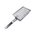 thumbnail image 3 of Cesta para parrilla de barbacoa, rejilla de hierro para barbacoa, mango grande plegable, cesta de malla antiadherente para acampar, cocinar al aire, 3 of 8