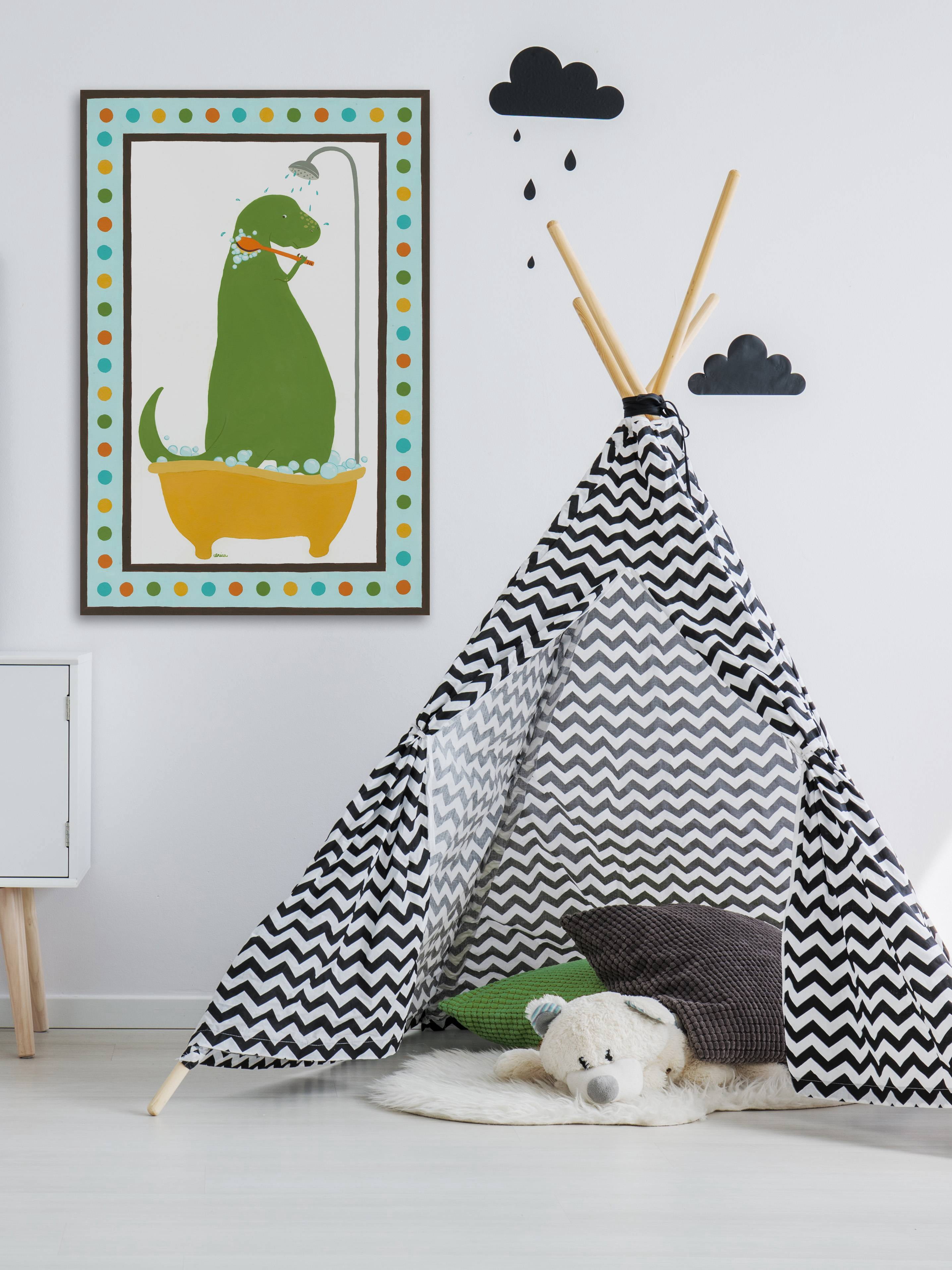 Marmont Hill Rub-a-dub Dino II Canvas Wall Art