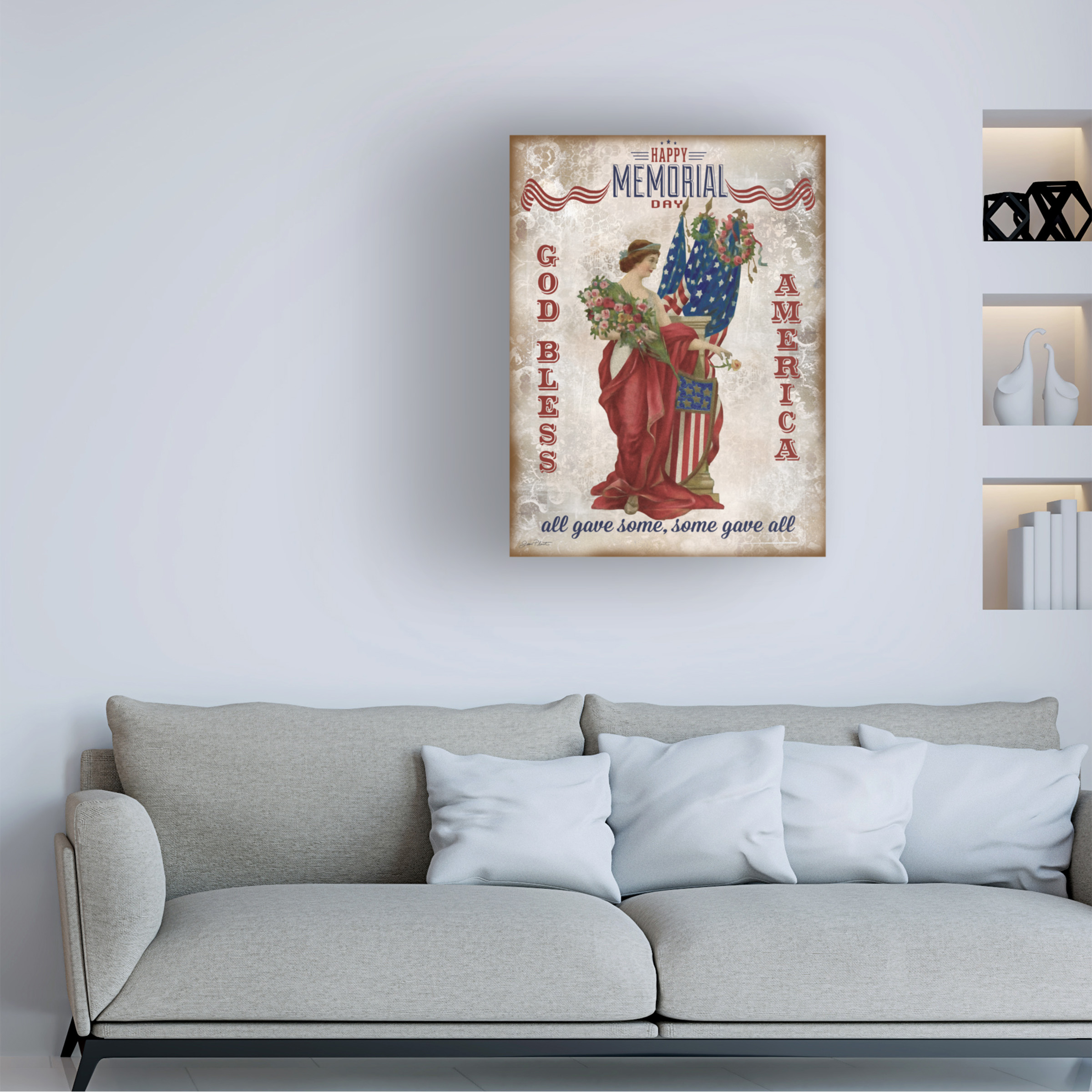 Trademark Fine Art 'Retro Patriotic 2' Canvas Art by Jean Plout