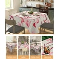 thumbnail image 4 of Valentine''s Day Tablecloth Waterproof for Round/Rectangle/Oval/Square Tablecloth 54x54 in Table Cloth Cover for Fall Baby Shower Christmas Wedding Party, Sweet Love Word Spring Flower, 4 of 6