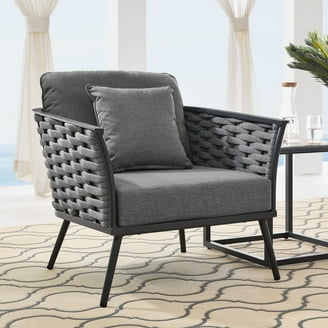 Modway Tahoe Aluminum Outdoor Sectional Corner Chair in Gray White with