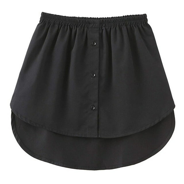 CAROOTU Rallonges de Chemise Ajustables Superposition Faux Hauts Ourlet Bas avec Bande Élastique Mini Jupe