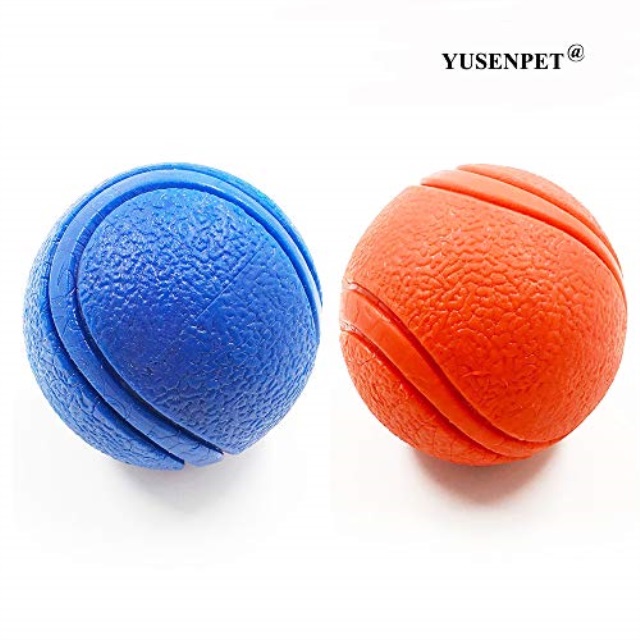 2Pack Solid Rubber Dog Balls Tennis Shaped Chew Toy for Small and