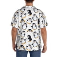 thumbnail image 3 of Balery Cute Penguins Camisa Casual de Manga Corta con Botones para Hombre, Texturizada, Estilo Cubano, para Playa, Verano-XX-Large, 3 of 5