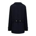 thumbnail image 5 of MIASHUI Men's Solid Color Casual Wool Blend Coat Trench Style Long Sleeve Outerwear Fall Winter Layering Navy,M, 5 of 5