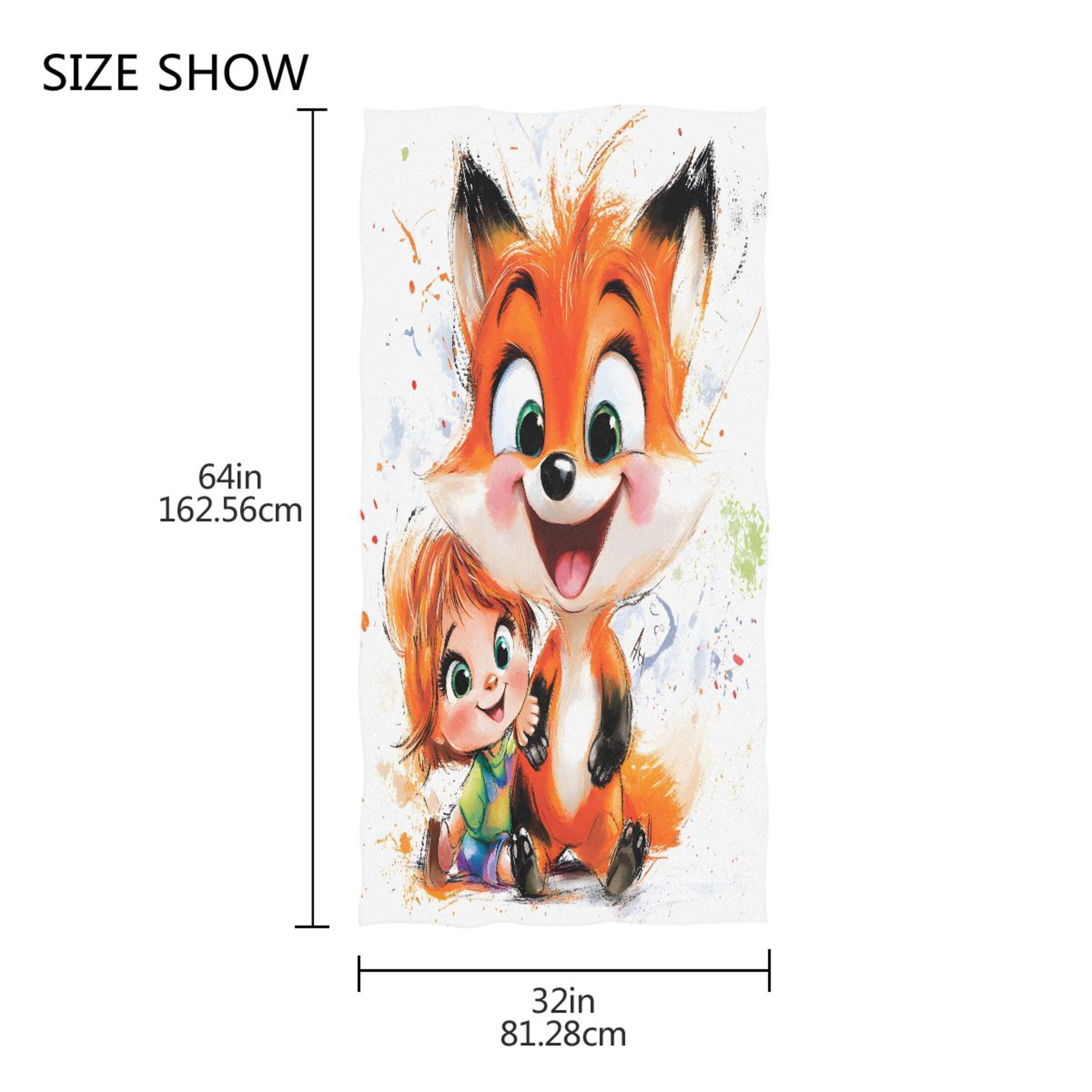 Baby and Fox 64''x32'' Bath Towels Lightweight Quick-Dry Breathable Soft for Gym Travel Swim