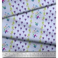 thumbnail image 3 of Soimoi Blue Cotton Cambric Fabric Stripe & Freesia Floral Decor Fabric Printed Yard 42 Inch Wide, 3 of 3