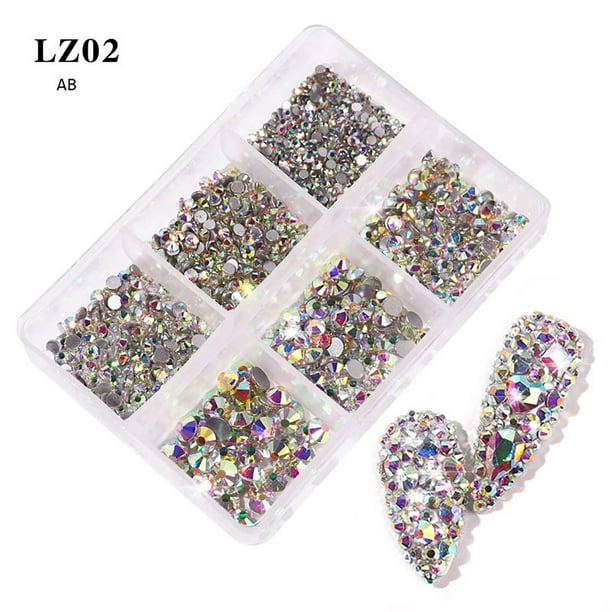 XWSHYW Uñas Postizas Nuevo Champagne 6 Joyas de Uñas con Uñas de Diamante Planas de Colores