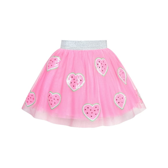 Sunny Fashion Falda para Niñas Rosa Corazón Lentejuelas Tutú Brillante Bailando 2-12 2-3 Años