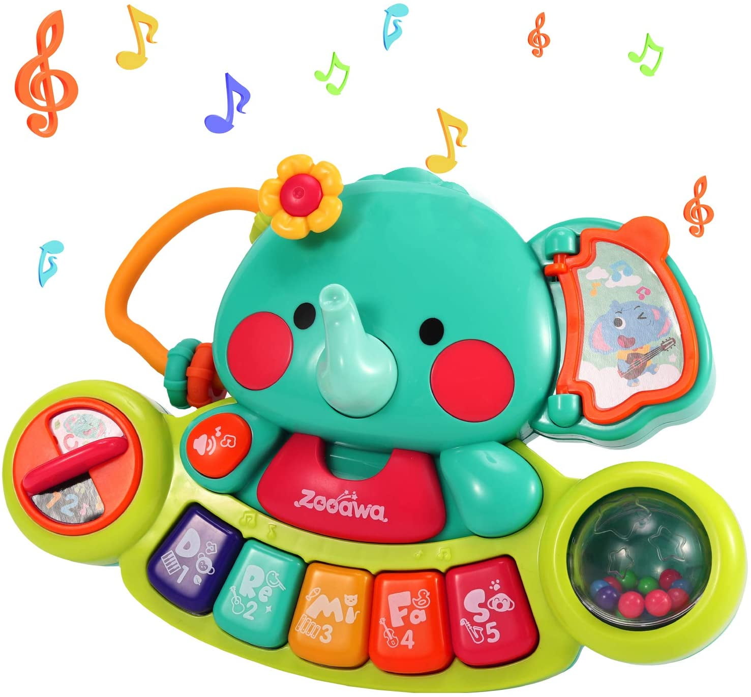 Baby Musical Elephant Toys Toddlers Music Learning Toy Piano Keyboard with Lights and Sound a Early Education Toy Gift for 6 Months Up Newborn Boys Girls 