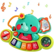 Baby Piano Toy 6-12 Months Elephant Music Baby Toys Light Up Educational Piano Keyboard Infant Toys, Christmas Elephant Keyboard Piano Toy, Baby Girl Piano Toys Gift for 1 Year Old Boys Girls