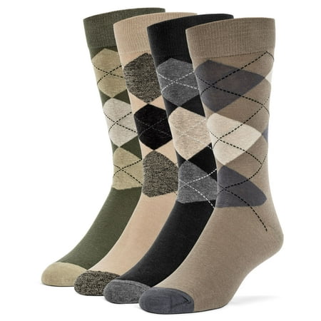 Men's Cotton Assorted Argyle Dress Socks - 4
