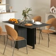 thumbnail image 2 of HOMCOM Table à Manger Pliable avec Étagères de Rangement, Abattant, Roues, Noir, 2 of 10