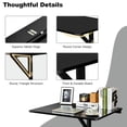 thumbnail image 3 of YYAo 31.5 x 23.5 Inch Wall Mounted Folding Table for Small Spaces-Black, 3 of 12