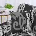 thumbnail image 6 of PiccoCasa 1 Seater Sofa Slipcover Spandex Floral Print Couch Cover, Small Gray Black, 6 of 7
