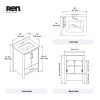 thumbnail image 3 of Dario 24" Bathroom Vanity in Matte Black with Engineered Marble Countertop, 3 of 16