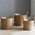 thumbnail image 3 of Seagrass Basket Planters, Flower Pots Cover Storage Basket Plant Containers Hand Woven Basket Planter with Plastic Liners, Flower Pot for Indoor Outdoor Plant(L), 3 of 7