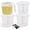 6Qt Round-4 Pack, variant on 4 Pack Round Food Storage Containers with Lids, 4Qt Translucent Commercial Food Container, Polypropylene, BPA Free, Includes Labels & Measuring Cups