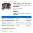 thumbnail image 2 of Left Headlight Assembly - Compatible with 2005 - 2007 Jeep Grand Cherokee Sport Utility 2006, 2 of 2