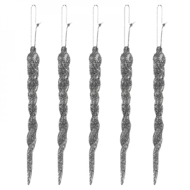 Liquidación de Black Friday! Sonbest - Adornos de carámbanos para colgar transparentes para árbol navideño o decoración de boda de 6/8 pulgadas, decoración de fiesta de invierno DIY, plata Scienceny SH1104-171