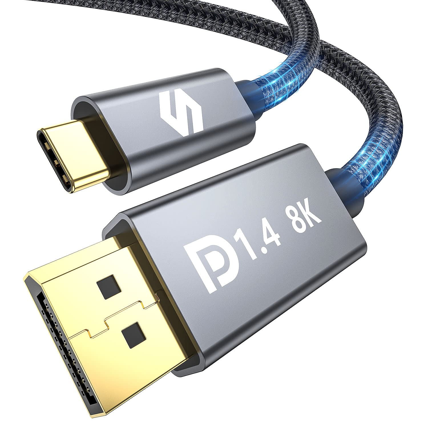 instructeur keten dwaas USB C to DisplayPort 1.4 Cable [8K@60Hz, 4K@144Hz 120Hz, 2K@240Hz], 5K Type  C to DP 1.4 Cable, [32.4 Gbps, - Walmart.com