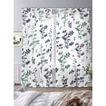thumbnail image 3 of Green Grey Botanical Sheer Curtains 108 Inch Length 2 Panels Set Window Treatments, Watercolor Spring Floral Summer Leaf Rod Pocket Semi Curtains for Living Room/Bedroom/Kitchen Décor, 104"W x 108"L, 3 of 7