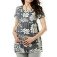 thumbnail image 2 of Jchiup Hauts de Maternité pour Femmes Manches Courtes Fronces Latérales Col Rond, 2 of 5