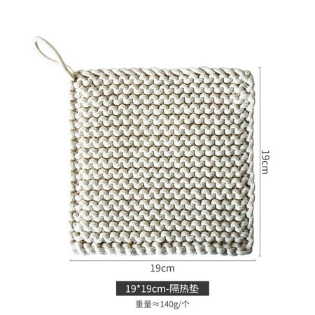 

Creative weaving class cotton rope thick square heat insulation plate mat coaster pot mat