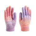 thumbnail image 2 of TKKCS Kids Gradient Knit Gloves Warm Elastic Ribbed Cuff Soft Stretchy Full Fingers Winter Gloves for Boys Girls Orange 3-8Years, 2 of 7