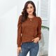 thumbnail image 1 of Sudadera con mangas abullonadas, sudadera con cuello redondo para mujer, blusa de manga larga de moda, sudadera de manga larga fiel a su promesa, 1 of 5