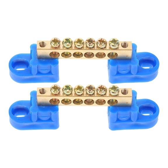 Raindrops 2pcs Ground Bus Bars 6 Positions Terminal Bus Bar Electrical Grounding Bars