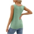 thumbnail image 4 of XMMSWDLA Button Front Scoop Neck Womens Tank Tops, Casual Sleeveless Shirts Summer Green Ladies Tank Tops, 4 of 5