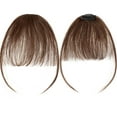 thumbnail image 2 of SEGO Clip in Hair Bangs 100% Human Hair Extensions Reddish Brown Clip on Hair Fringe with Natural Flat Neat Bangs with Temples for Women One Piece Hairpiece, 2 of 8