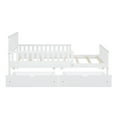 thumbnail image 4 of Bellemave Twin Bed with Storage Drawers and Fence Rails, Wood Platform Beds Frame with Headboard, Twin Size Storage Bed for Kids Boys Girls Teens（White), 4 of 8