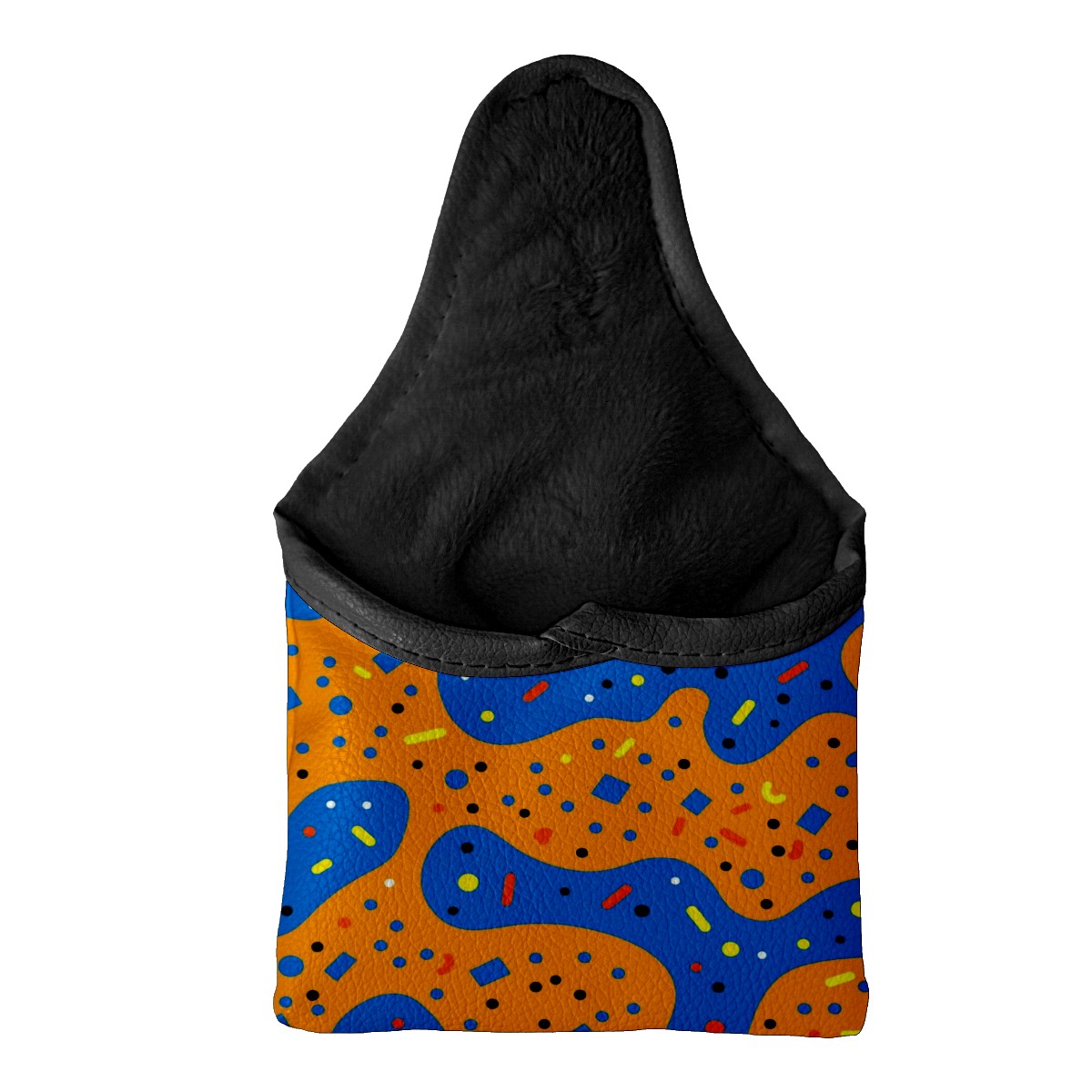Golf Mallet Putter Cover Premium Leather Golf Putter Head Cover with Magnetic Closure Golf Cover for Men and Women Orange Blue Polka Dots