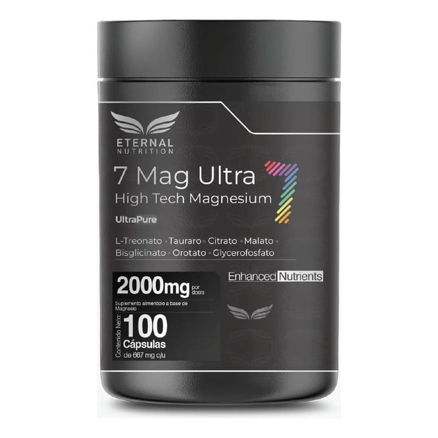 Seven Mag Ultra: Magnesio Complex 7 en 1 Eternal Nutrition 100 Cápsulas 2000 mg