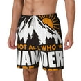 thumbnail image 2 of Uemuo Not All Who Wander Are Lost4 Pattern Mens Swim Trunks Quick Dry Board Shorts with Mesh Lining, Stretch Beach Shorts Quick Dry No-Chafing Board Shorts-X-Large, 2 of 9