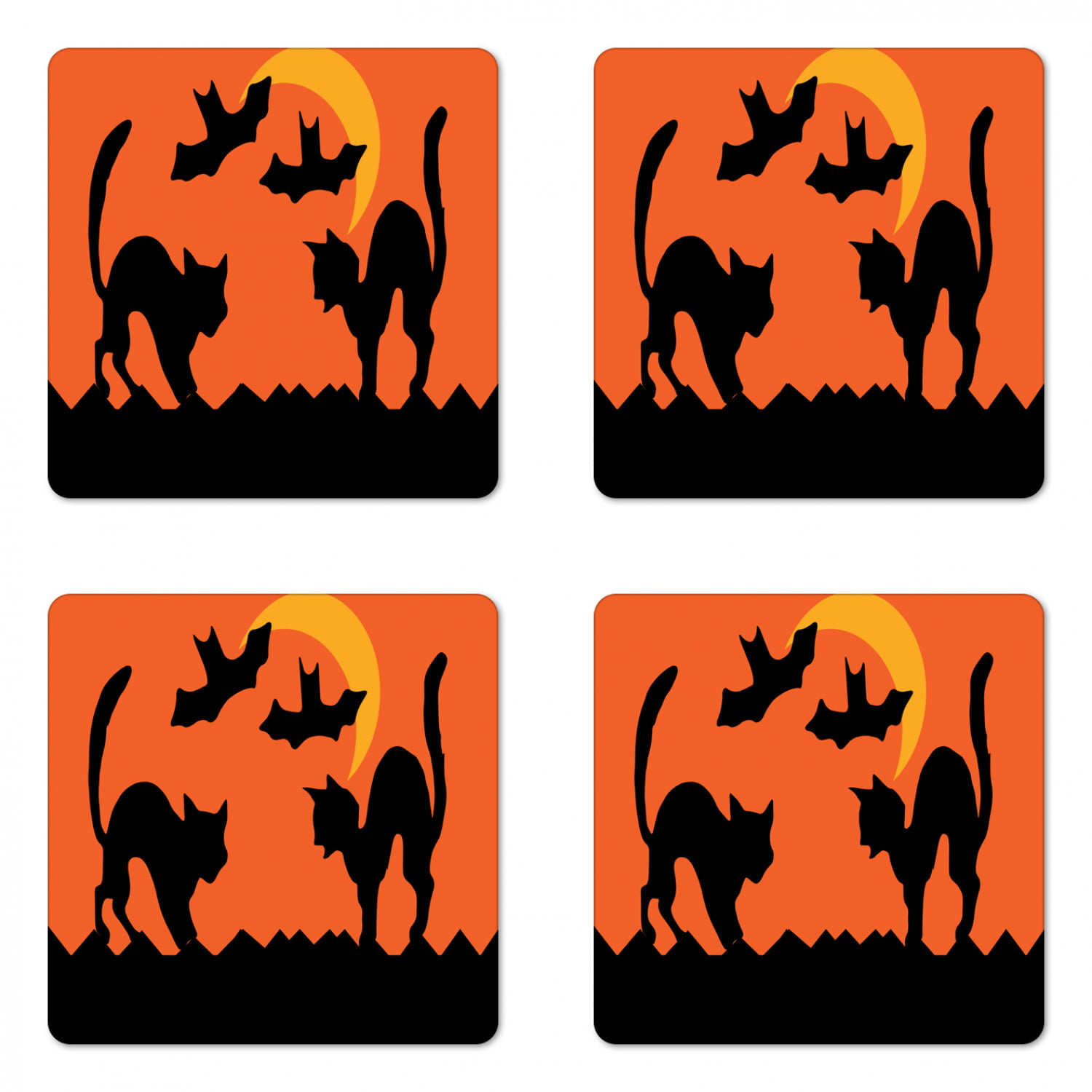 Halloween themed 4x4 Ceramic Coasters Handmade set of 4 
