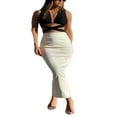 thumbnail image 1 of Women Faux Leather High Waisted Solid Color Floor Length Maxi Renaissance PU Leather Long Skirts, 1 of 6
