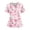 Pink, variant on Butterfly Floral Scrub Top for Women, V-Neck Short Sleeve Medical Shirt with Pockets & Side Slits - Soft Stretchy Nurse Tunic Black L