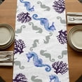 thumbnail image 5 of Table Runners 72 Inches Long Dress Scarves, Seahorse Coral Coastal Farmhouse Kitchen/Dining Table Runner, Coffee Tablerunners, Nautical Summer Beach Ocean Sea 16x72 Inch, 5 of 9