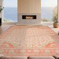 thumbnail image 2 of Design&I 9'x12' Washable Area Rug Sleek Flatweave Pet Friendly Bordered Vintage Medallion With Floral Corner Ornament Frame for Master Suite, Under Bed, 2 of 7