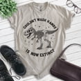 thumbnail image 2 of T-rex Extinct Dinosaur T-shirt, Unisex Women's Men's Funny Tyranosaurus Rex Jurassic Skeleton Gift, Light Silk Gray, Large, 2 of 6